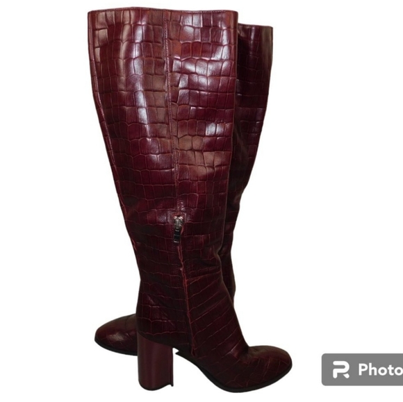 Coach Brigitte Boot Croc Embossed Knee High Boots Size 10 - Picture 4 of 12